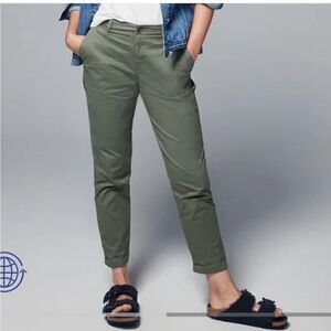 GAP straight Khaki Olive Green Casual slim leg ankle Pants